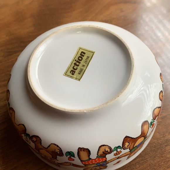 Vintage Kids Teddy Bear plate bowl cup set Child’s stone we are serving set 1985 - Picture 15 of 15